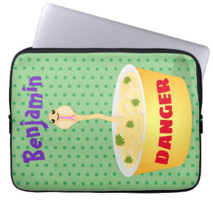 Moeilijke noedel slang cartoon illustratie humor laptop sleeve