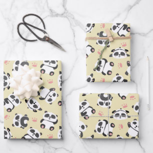 Moeilijke panda beer poot crème achtergrond inpakpapier vel