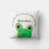 Moeilijke persoonlijke kikker inspirerende quote kussen (Voorkant)
