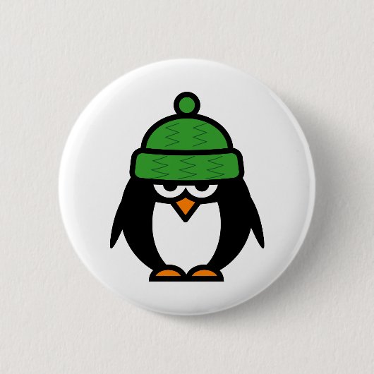 Moeilijke pinguïn cartoon ontwerp pinback knoop ronde button 5,7 cm (Voorkant)