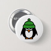 Moeilijke pinguïn cartoon ontwerp pinback knoop ronde button 5,7 cm (Voorkant /achterkant)
