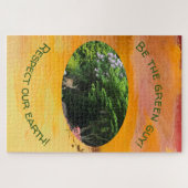 Moeilijke puzzel: wees de groene man legpuzzel (Horizontaal)