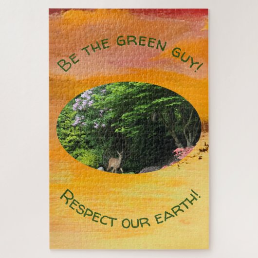 Moeilijke puzzel: wees de groene man legpuzzel (Verticaal)