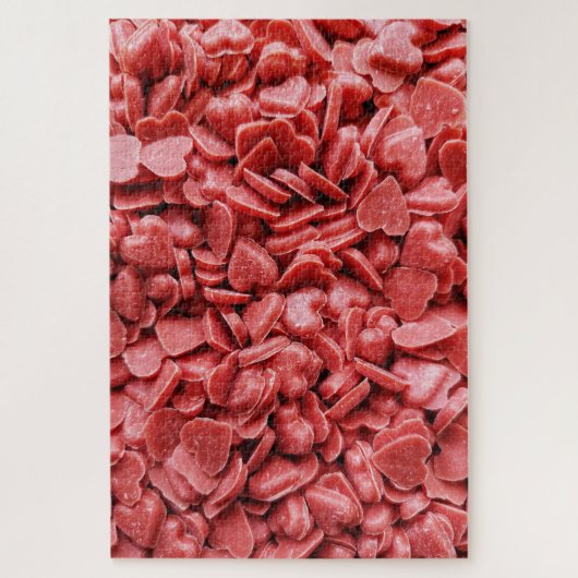 Moeilijke Rode Candy Harten Cluster Legpuzzel (Verticaal)