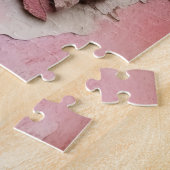 Moeilijke roze bloemen decoupage geïnspireerd legpuzzel (Zijkant)