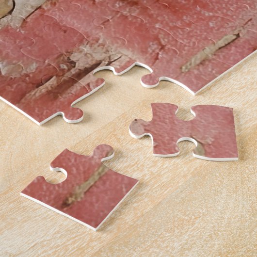 Moeilijke Roze Bloemen Grunge Decoupage Geïnspiree Legpuzzel (Zijkant)