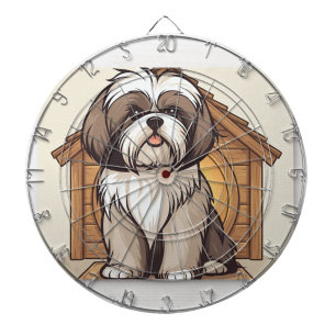 Moeilijke Shih Tzu Cartoon Dartbord 