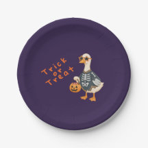 Moeilijke Skelet Eend Halloween Feest Papieren Bor