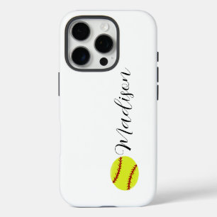 Moeilijke Softbal Gepersonaliseerde Naam iPhone 16 Pro Hoesje