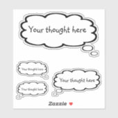 Moeilijke Tekstballon Voeg Je Gedachte Toe Sticker (Vel)