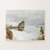 Moeilijke tijden- patrijzen en een haas, Art Birds Legpuzzel (Horizontaal)