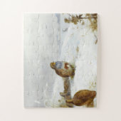 Moeilijke tijden- patrijzen en een haas, Art Birds Legpuzzel (Verticaal)