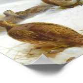 Moeilijke tijden- patrijzen en een haas, Art Birds Poster (Hoek)