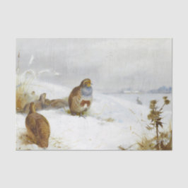 Moeilijke tijden- patrijzen en een haas, Art Birds Tissuepapier