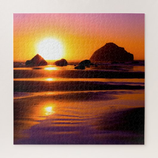 Moeilijke Vibrant Ocean Sunset Puzzle Legpuzzel (Verticaal)