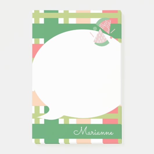 Moeilijke Watermeloen Schotse Ruit Bubbel Post-it Post-it® Notes (Voorkant)