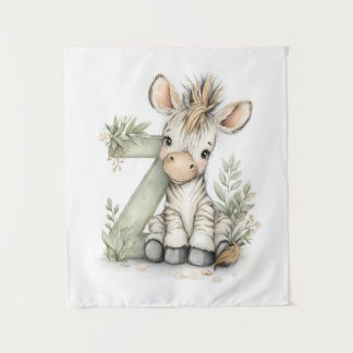 Moeilijke Waterverf Baby Dieren Alfabet Zebra Wandkleed