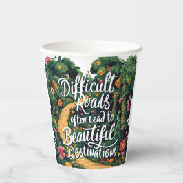 Moeilijke wegen en bestemmingen papieren bekers