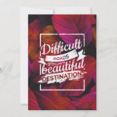 Moeilijke wegen leiden tot prachtige bestemmingen kaart (Voorkant)