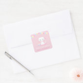 Moeilijke Witte Kitty Kat Bedankt Feest Stickers (Envelop)