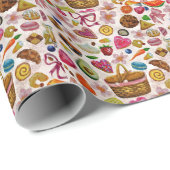 Moeilijke Zoete Gebak Snoepjes Cadeaupapier (Rol Hoek)