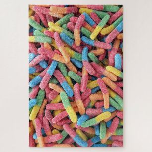 Moeilijke zure gummy Worm Snoep Foto Legpuzzel