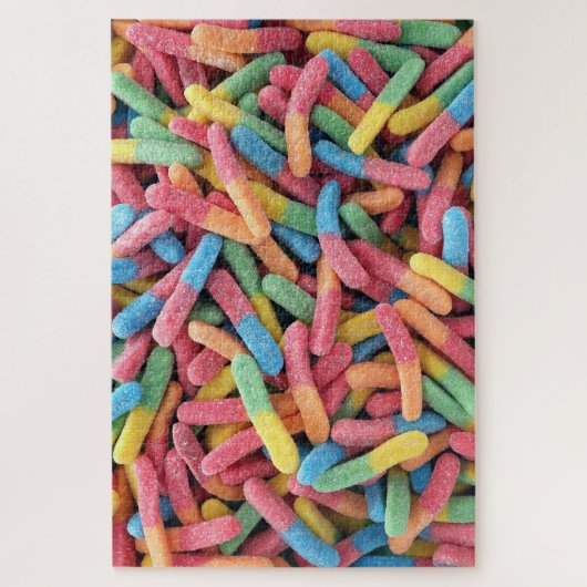 Moeilijke zure gummy Worm Snoep Foto Legpuzzel (Verticaal)