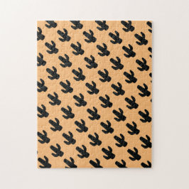 Moeilijke zwarte en Oranje Saguaro Cactus Puzzle Legpuzzel