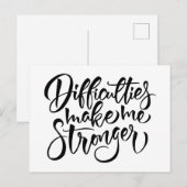 Moeilijkheden maken me sterker briefkaart (Voorkant / Achterkant)