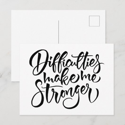 Moeilijkheden maken me sterker briefkaart (Voorkant / Achterkant)