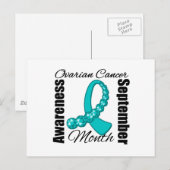 Moeilijkheden met ovariumkanker Gemstone Ribbon Briefkaart (Voorkant / Achterkant)