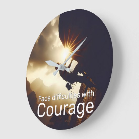 Moeilijkheden onder ogen zien met moed en succes z grote klok (Hoek)