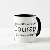 Moeilijkheden onder ogen zien met moed en succes z mok (Voorkant rechts)