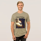Moeilijkheden onder ogen zien met moed en succes z Tri-Blend shirt (Voorkant volledig)