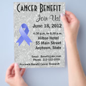 Moeilijkheden voor kankerbewustmaking Gray Floral  Flyer (Hand)