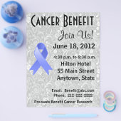 Moeilijkheden voor kankerbewustmaking Gray Floral  Flyer (Enkel)