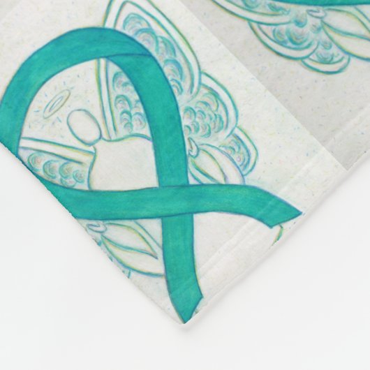 Moeilijkheid met ovariumkanker Ribbon Fleece Blank Deken (Hoek)