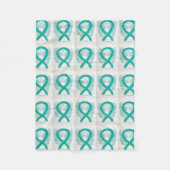 Moeilijkheid met ovariumkanker Ribbon Fleece Blank Deken (Voorkant)