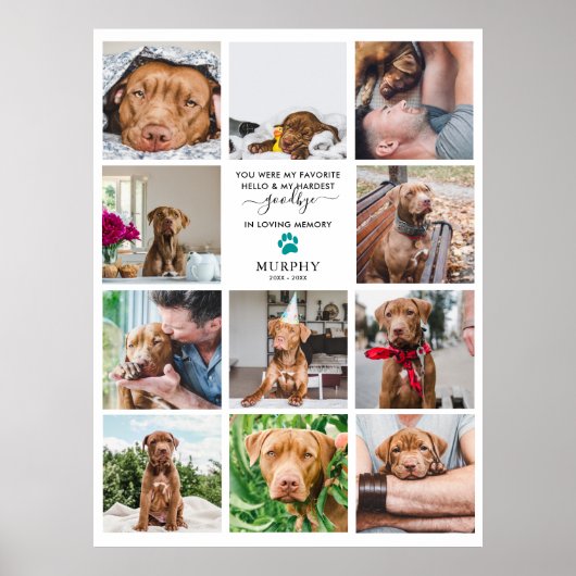 Moeilijkste Afscheid | Huisdierherdenking 11 Foto Poster (Voorkant)