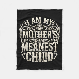 Moeilijkste kind humor skelet familie citaat fleece deken