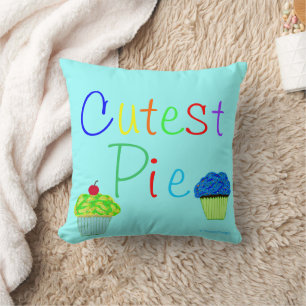 Moeilijkste Taart Geel & Blauw Cupcakes PERSONALIS Kussen