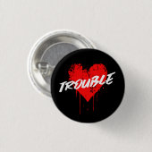 moeite | Druppelende hart pin-back Button (Voorkant /achterkant)