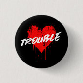 moeite | Druppelende hart pin-back Button (Voorkant)