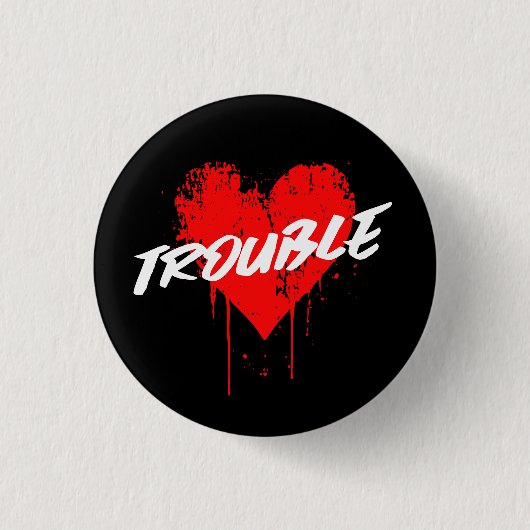 moeite | Druppelende hart pin-back Button (Voorkant)