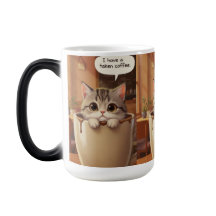 Moeite kop “Ik heb koffie gedronken” Grappige kat