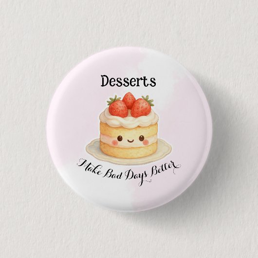 Moeite lekkere dessert knopspeld ronde button 3,2 cm (Voorkant)
