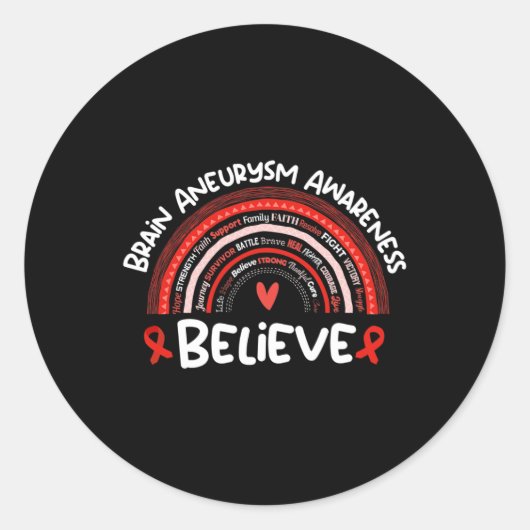 Moeite met brein Aneurysm Bewustheid Ronde Sticker (Voorkant)