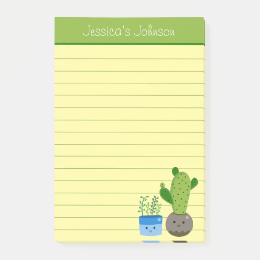 Moeite Met Cactus Liefhebbers Persoonlijk Lined No Post-it® Notes (Voorkant)