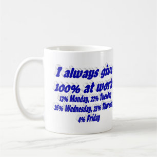 Moeite met werk Funny citaat Blauwe typografie  Koffiemok
