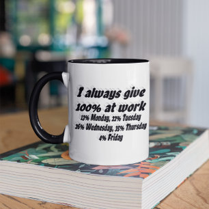 Moeite met werk Funny citaat zwarte typografie Koffiemok